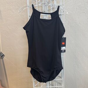 Black leotard with a ladder back design- Eurotard